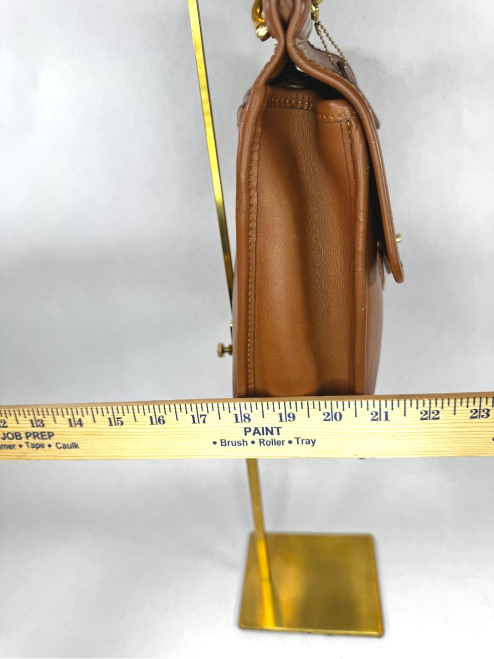 Vintage Coach Willis 9927 British Tan Leather Turnlock Top Handle Crossbody Bag - Picture 9 of 16